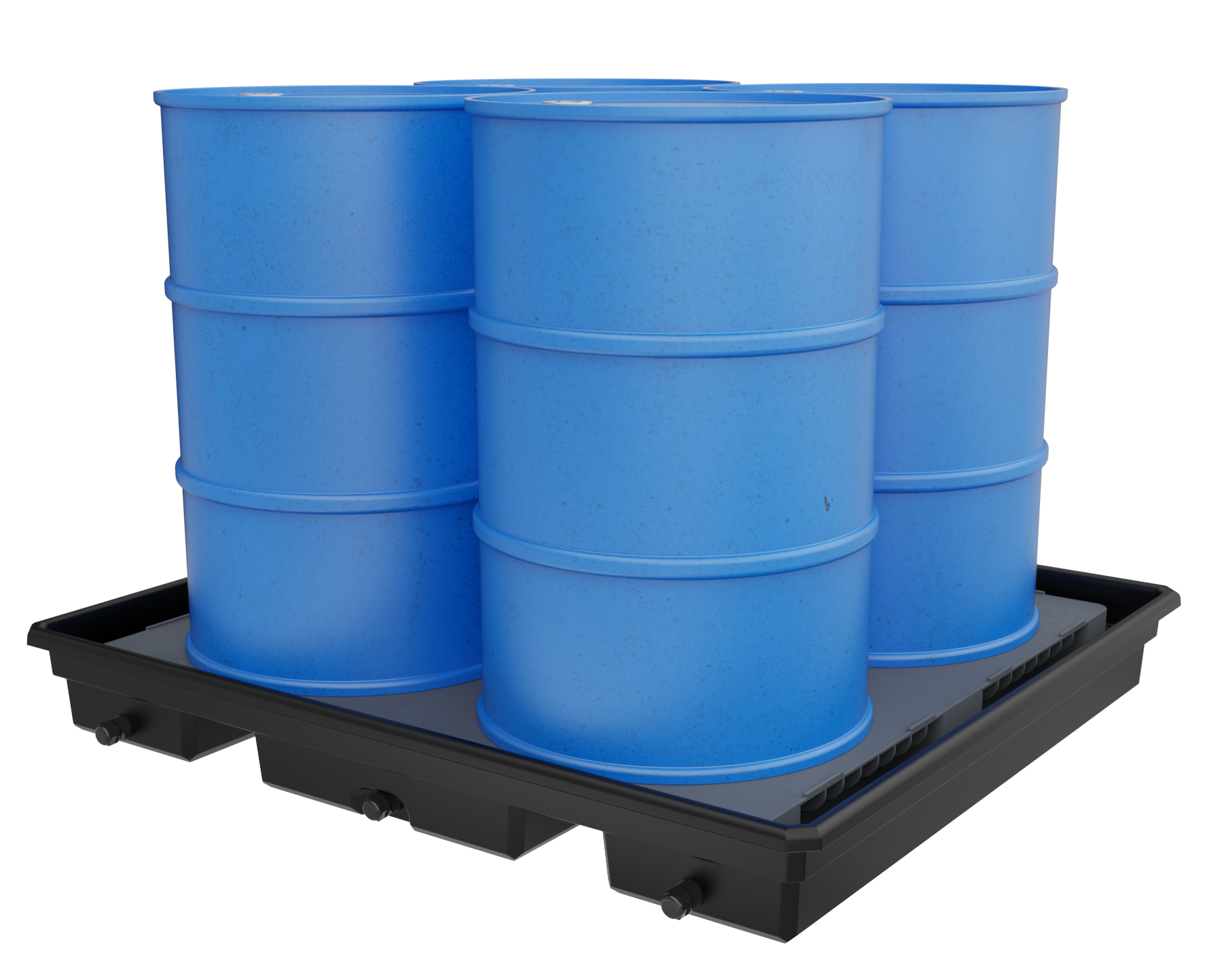 Spill Containment Pallet For 4 Vertical Barrels